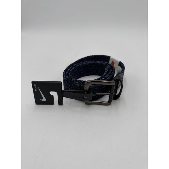 Nike Other - Nike Men's Heather Stretch Woven Golf Belt Navy/Khaki NEW Size Medium 34-36